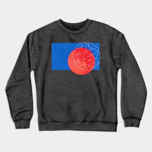 Geometric Abstract Parametric Design (Conections Red and blue) Crewneck Sweatshirt